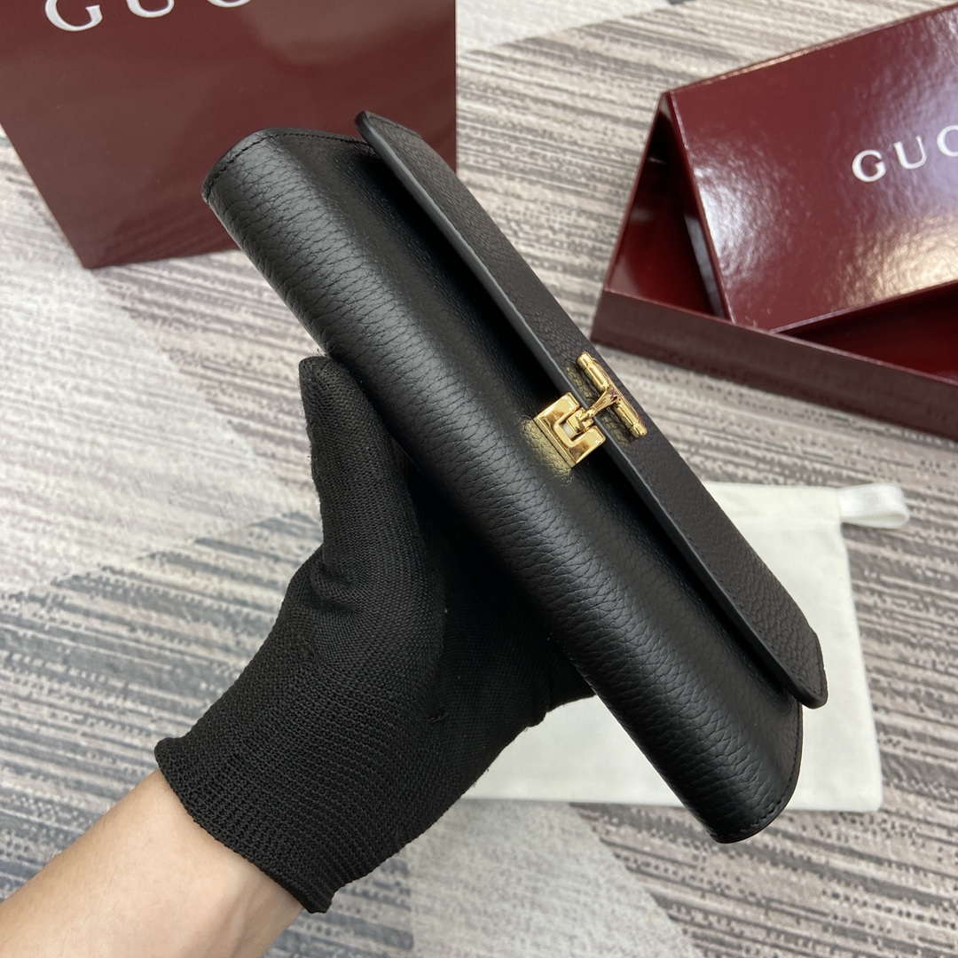 Gucci 828147 Gucci Softbit Continental Wallet Black - Default Title - View 4