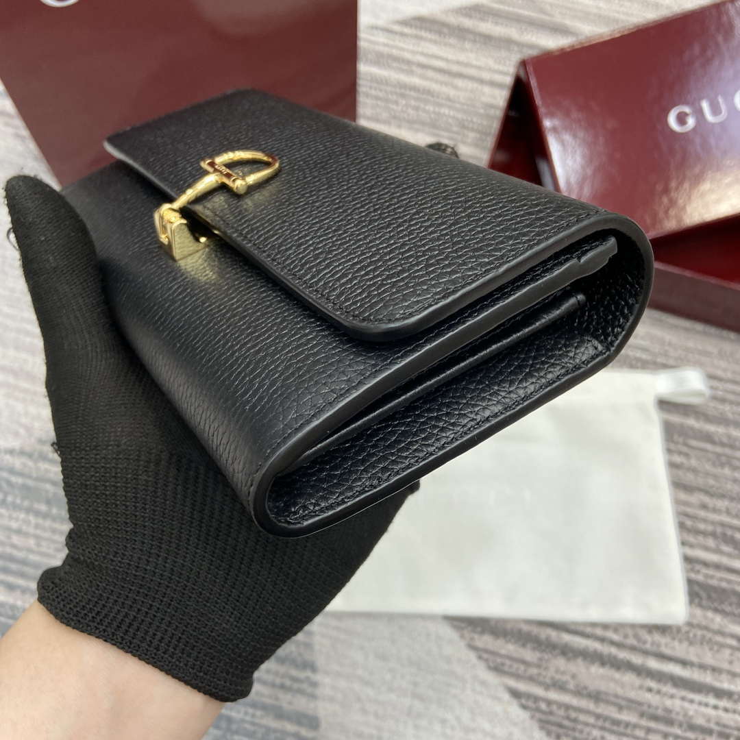 Gucci 828147 Gucci Softbit Continental Wallet Black - Default Title - View 5