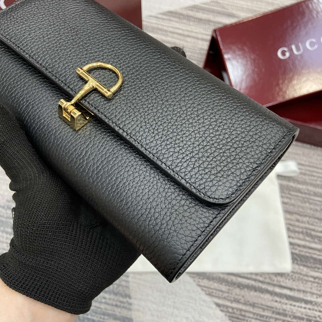 Gucci 828147 Gucci Softbit Continental Wallet Black - Default Title - View 6