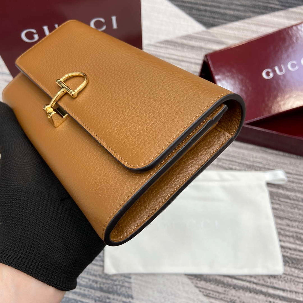 Gucci 828147 Gucci Softbit Continental Wallet Brown