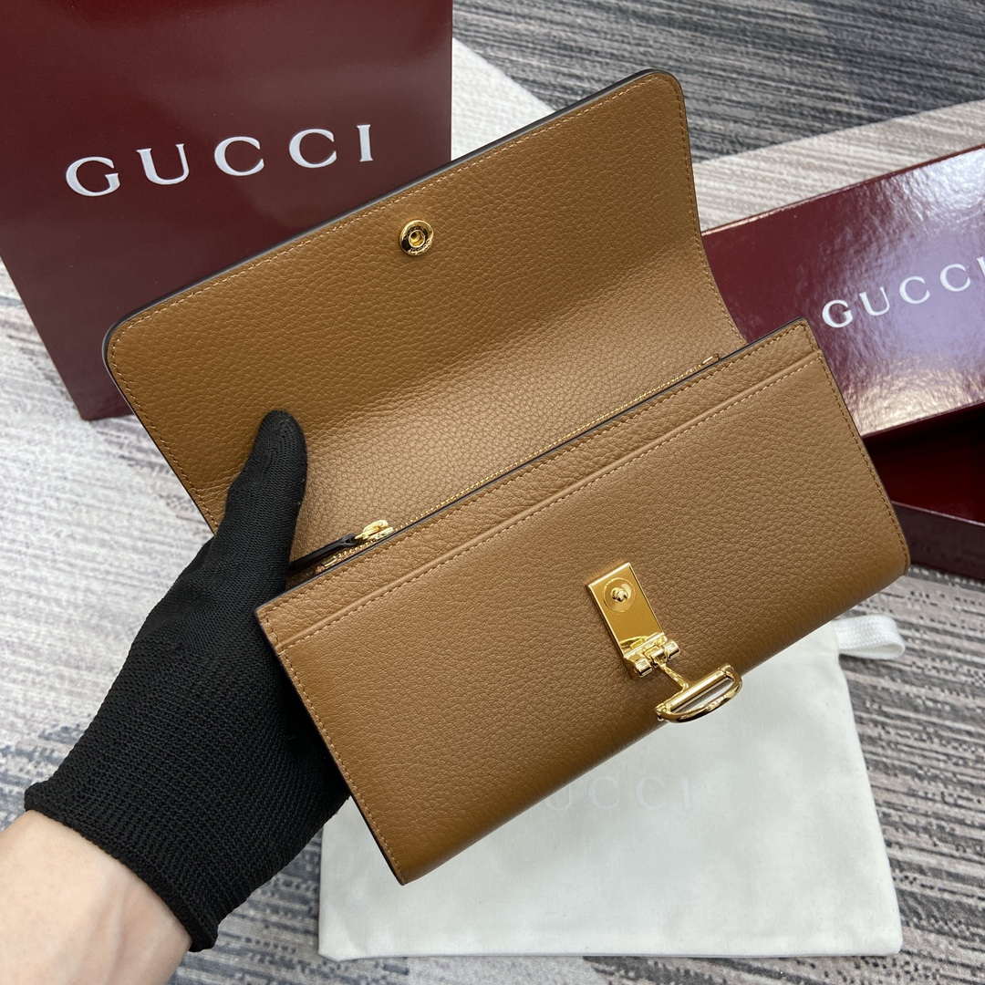 Gucci 828147 Gucci Softbit Continental Wallet Brown - Default Title - View 7