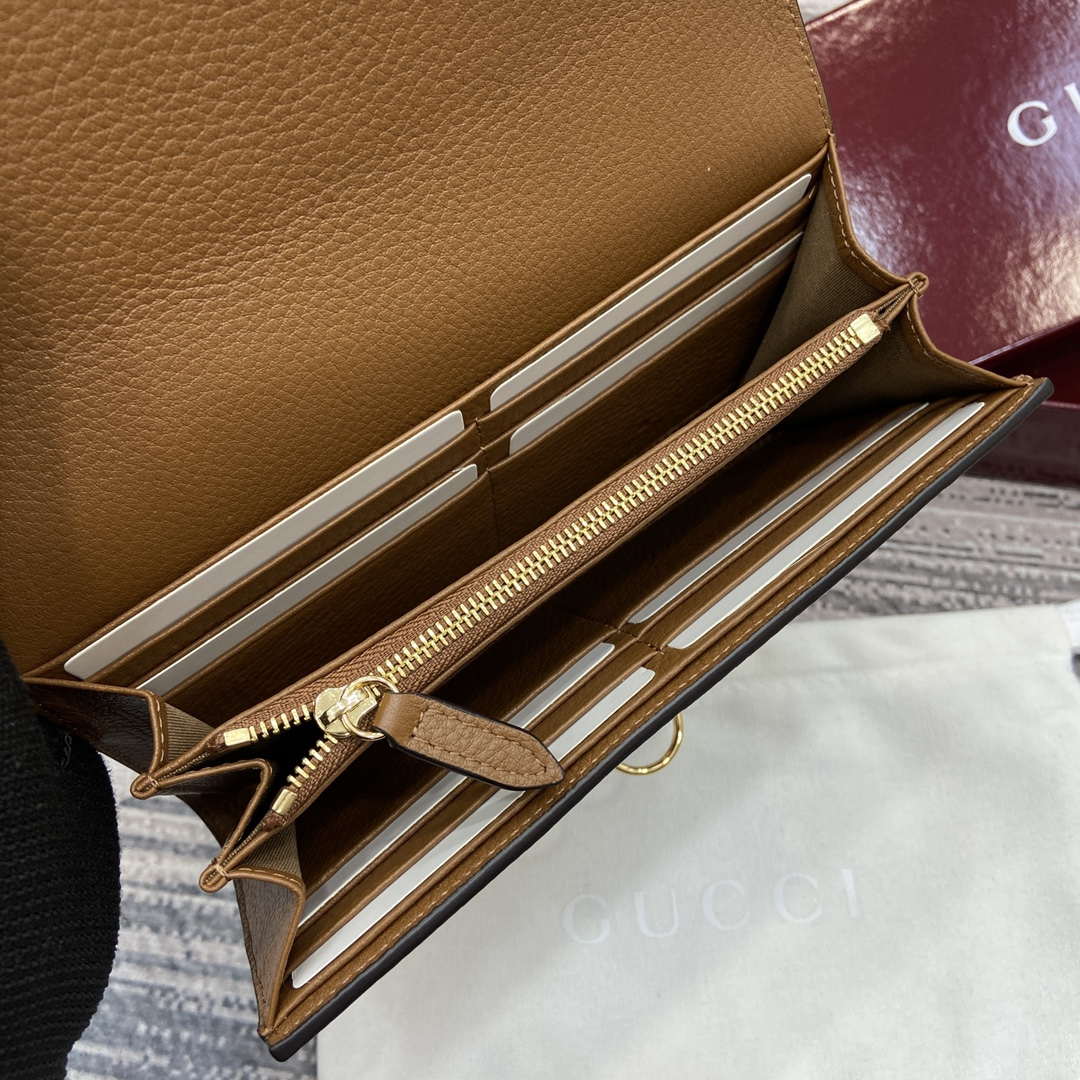 Gucci 828147 Gucci Softbit Continental Wallet Brown