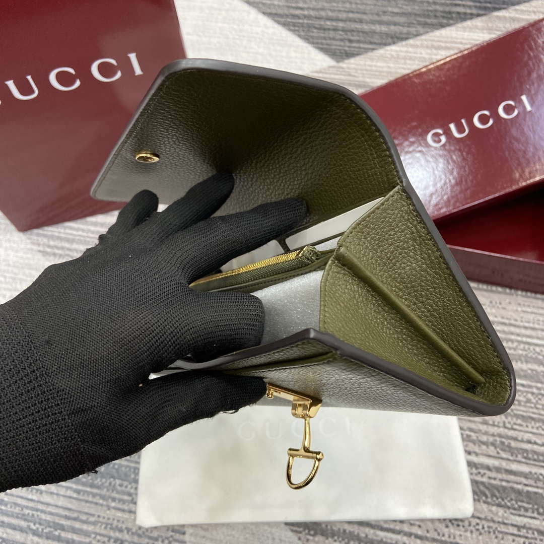 Gucci 828147 Gucci Softbit Continental Wallet Dark Green - Default Title - View 10
