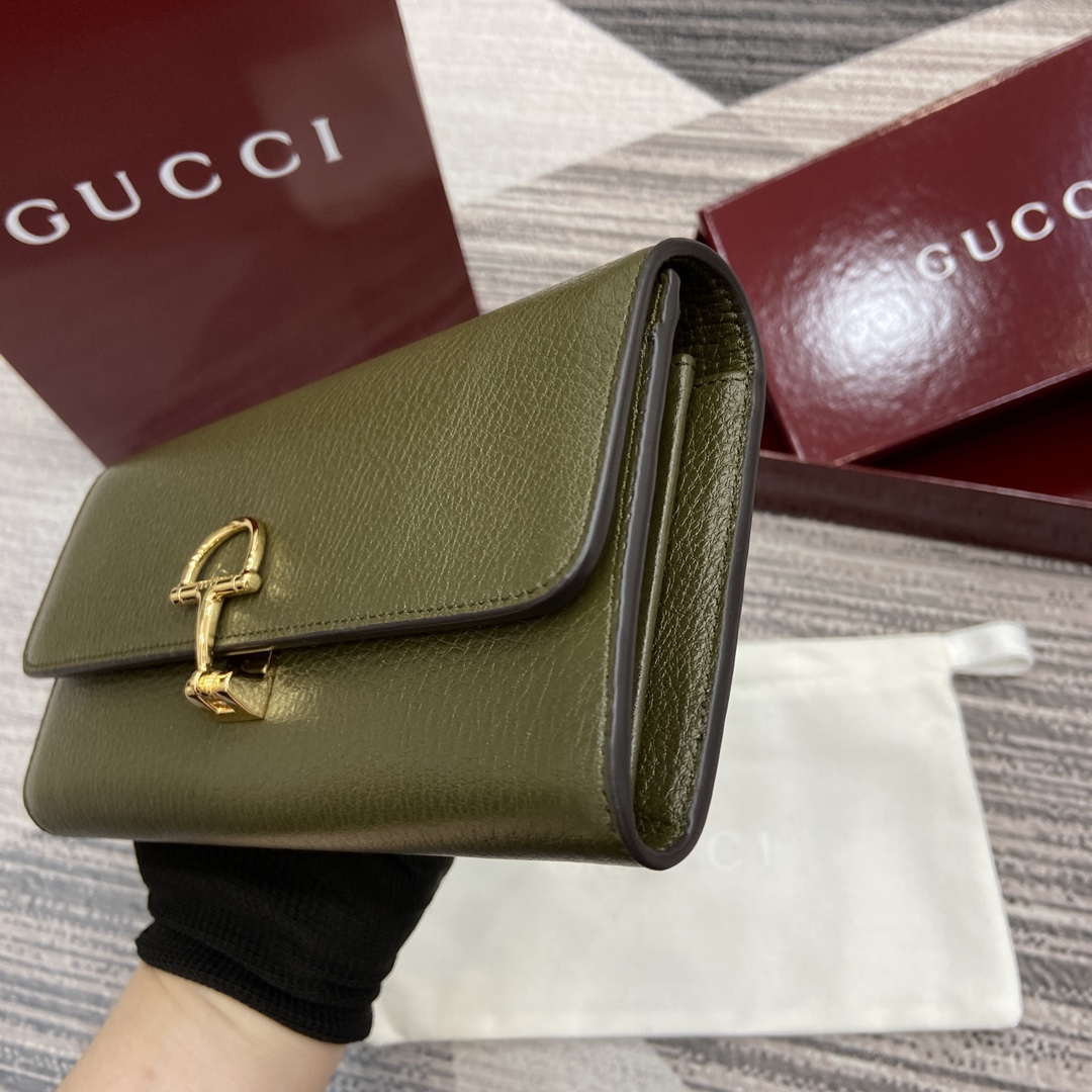 Gucci 828147 Gucci Softbit Continental Wallet Dark Green - Default Title - View 7