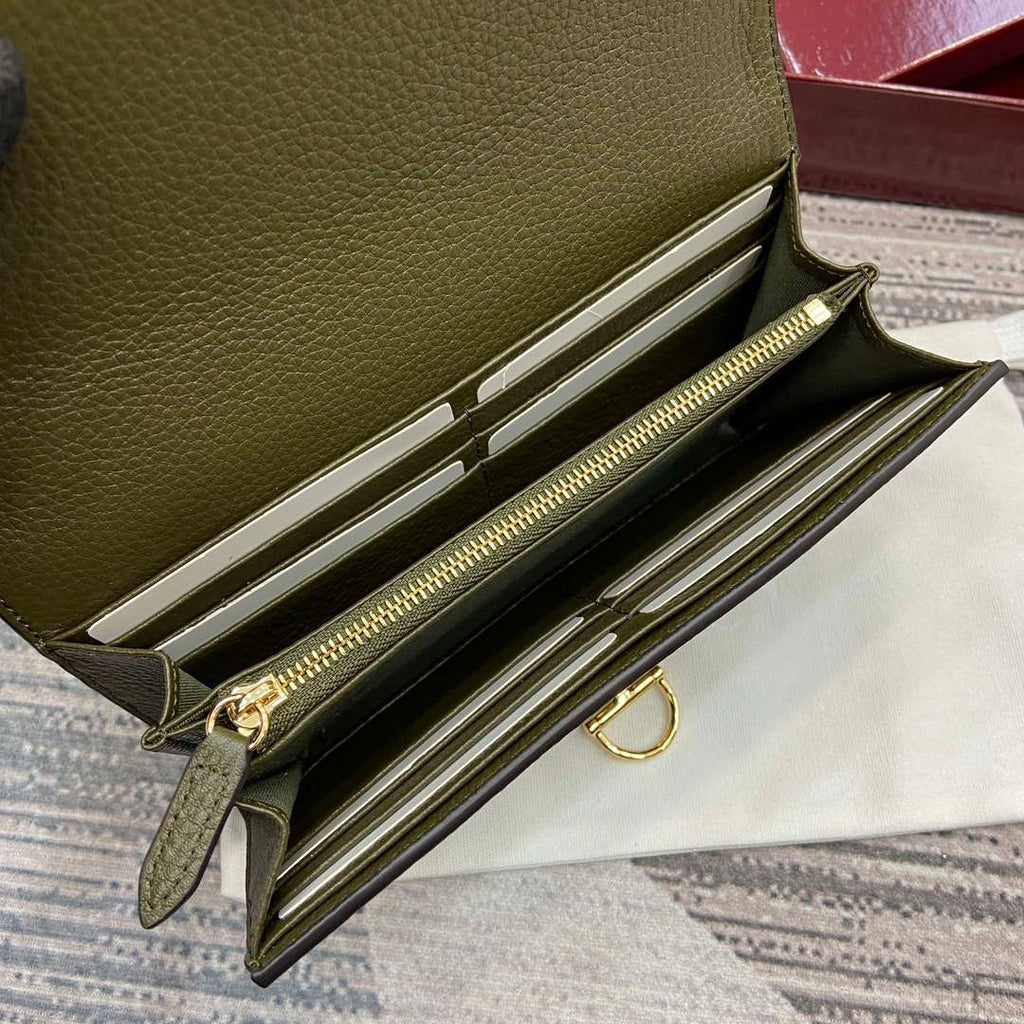 Gucci 828147 Gucci Softbit Continental Wallet Dark Green