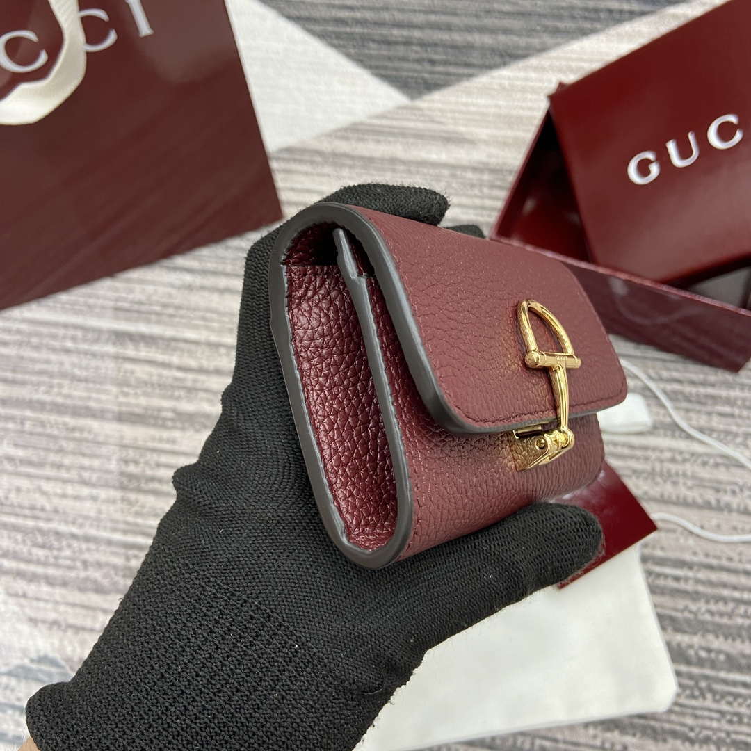 Gucci 828148 Gucci Softbit Card Case Ancora red