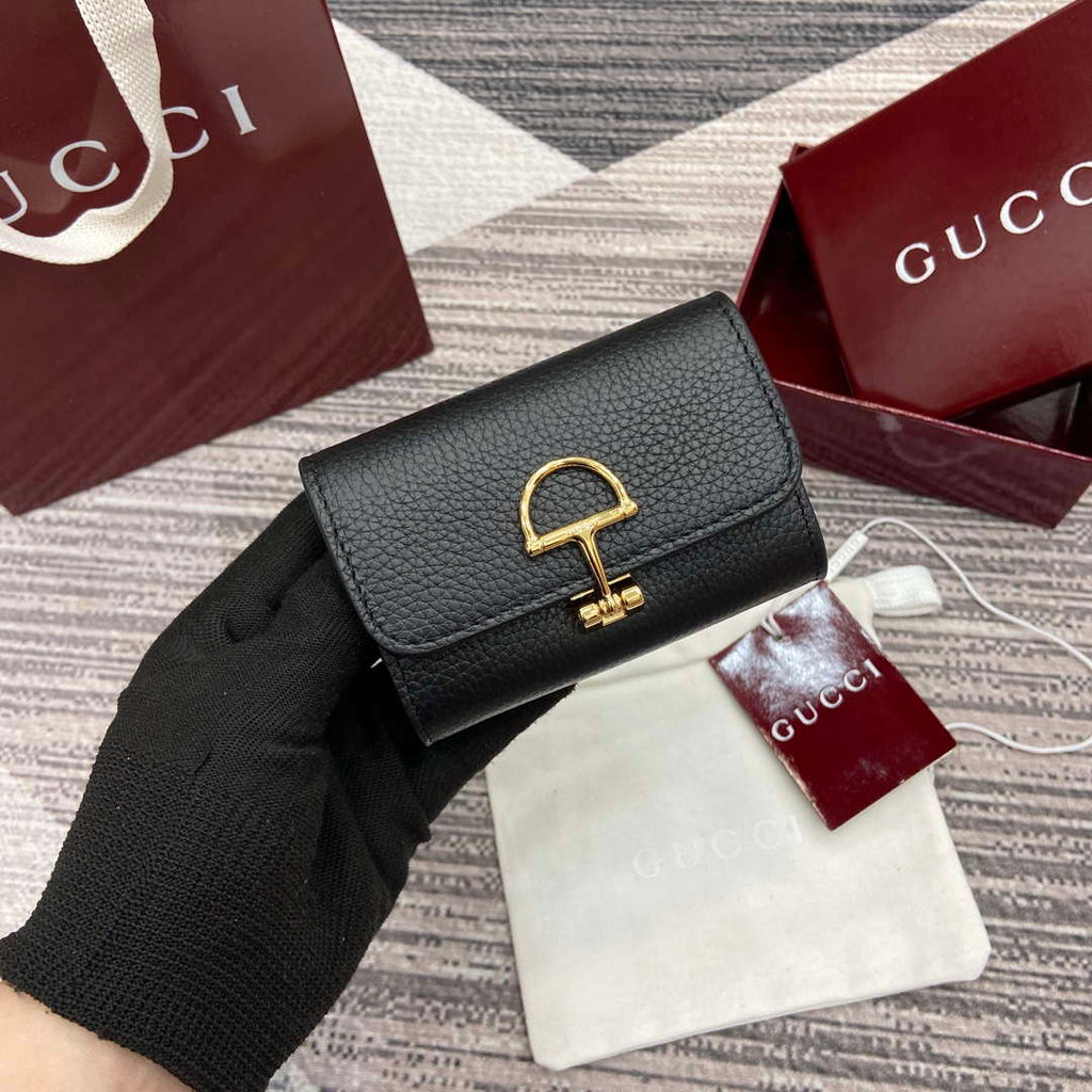 Gucci 828148 Gucci Softbit Card Case Black