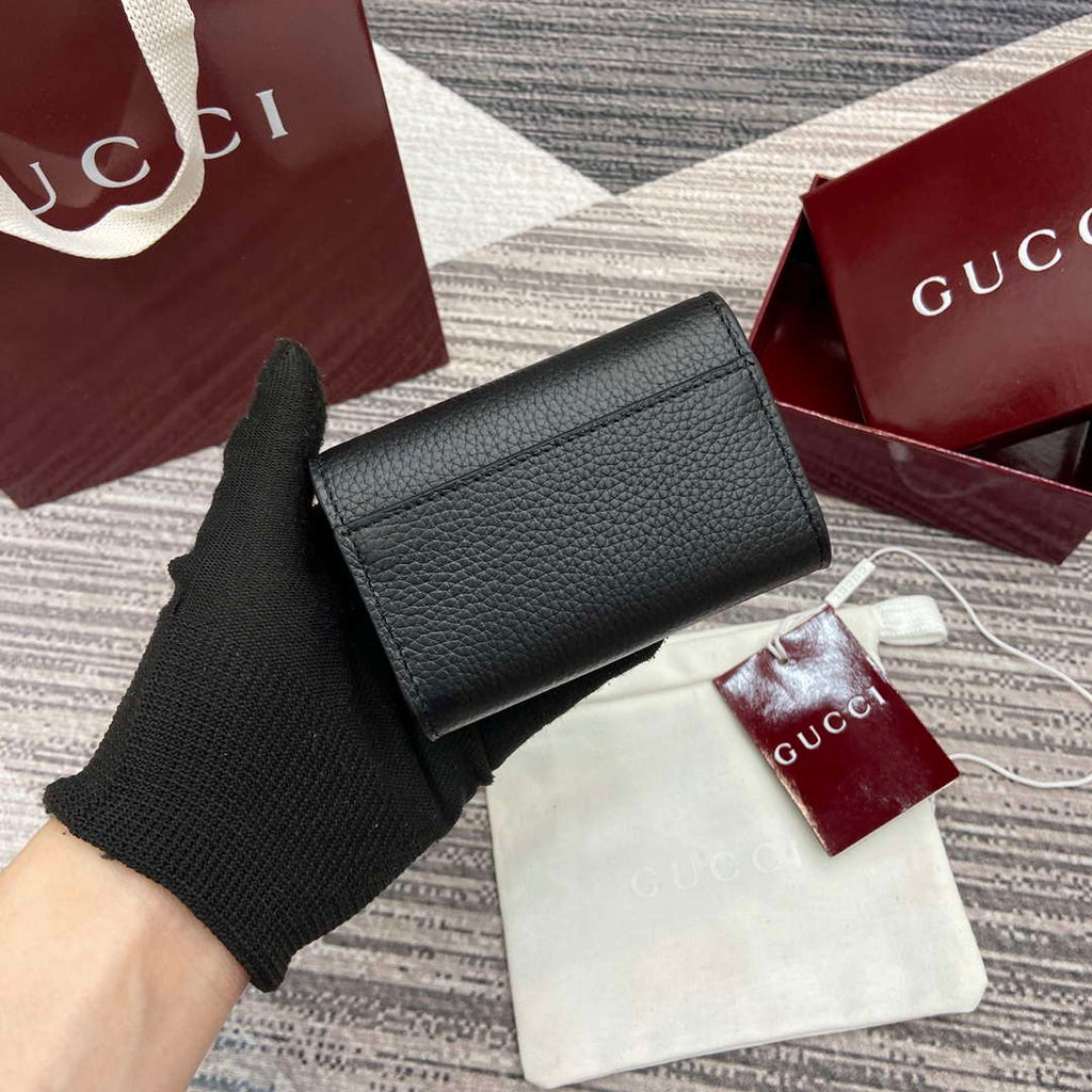 Gucci 828148 Gucci Softbit Card Case Black