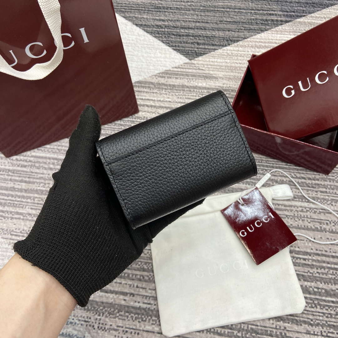Gucci 828148 Gucci Softbit Card Case Black