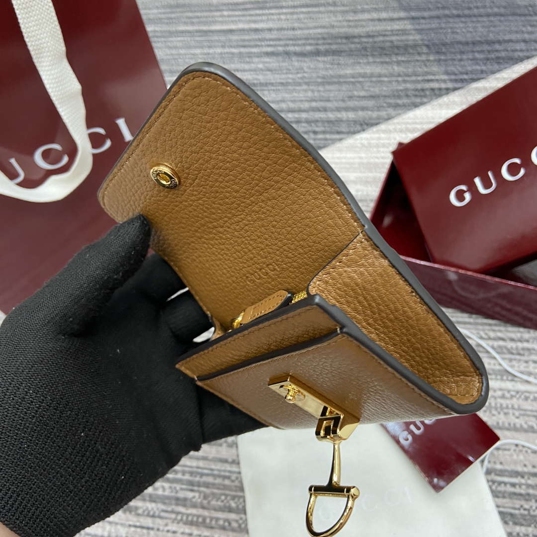 Gucci 828148 Gucci Softbit Card Case Brown - Default Title - View 10