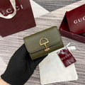 Gucci 828148 Gucci Softbit Card Case Dark Green - Default Title - View 1