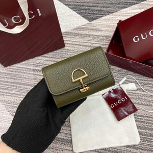 Gucci 828148 Gucci Softbit Card Case Dark Green - Default Title - View 1