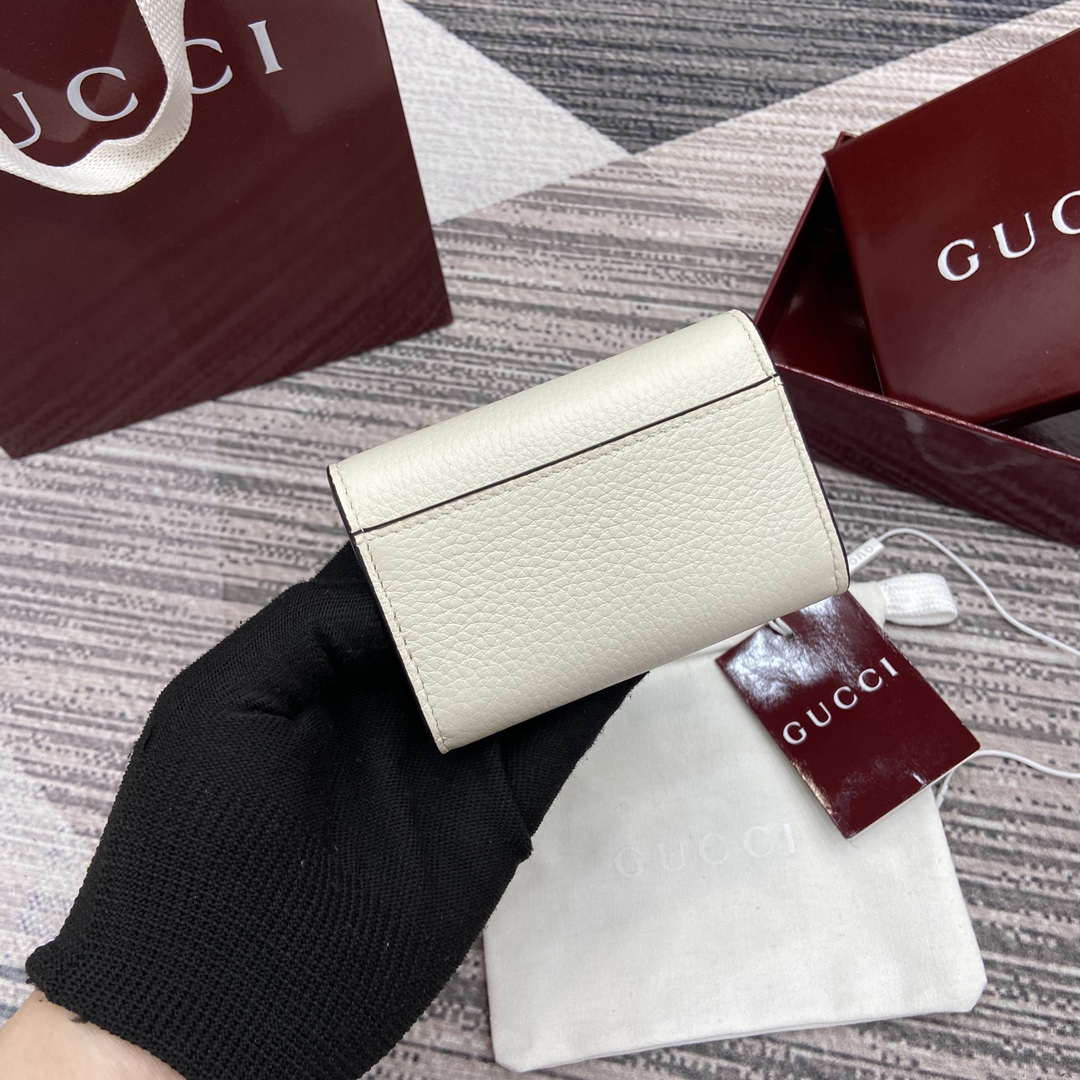 Gucci 828148 Gucci Softbit Card Case White