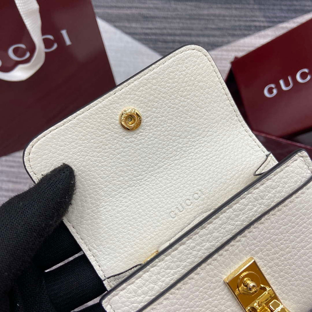Gucci 828148 Gucci Softbit Card Case White