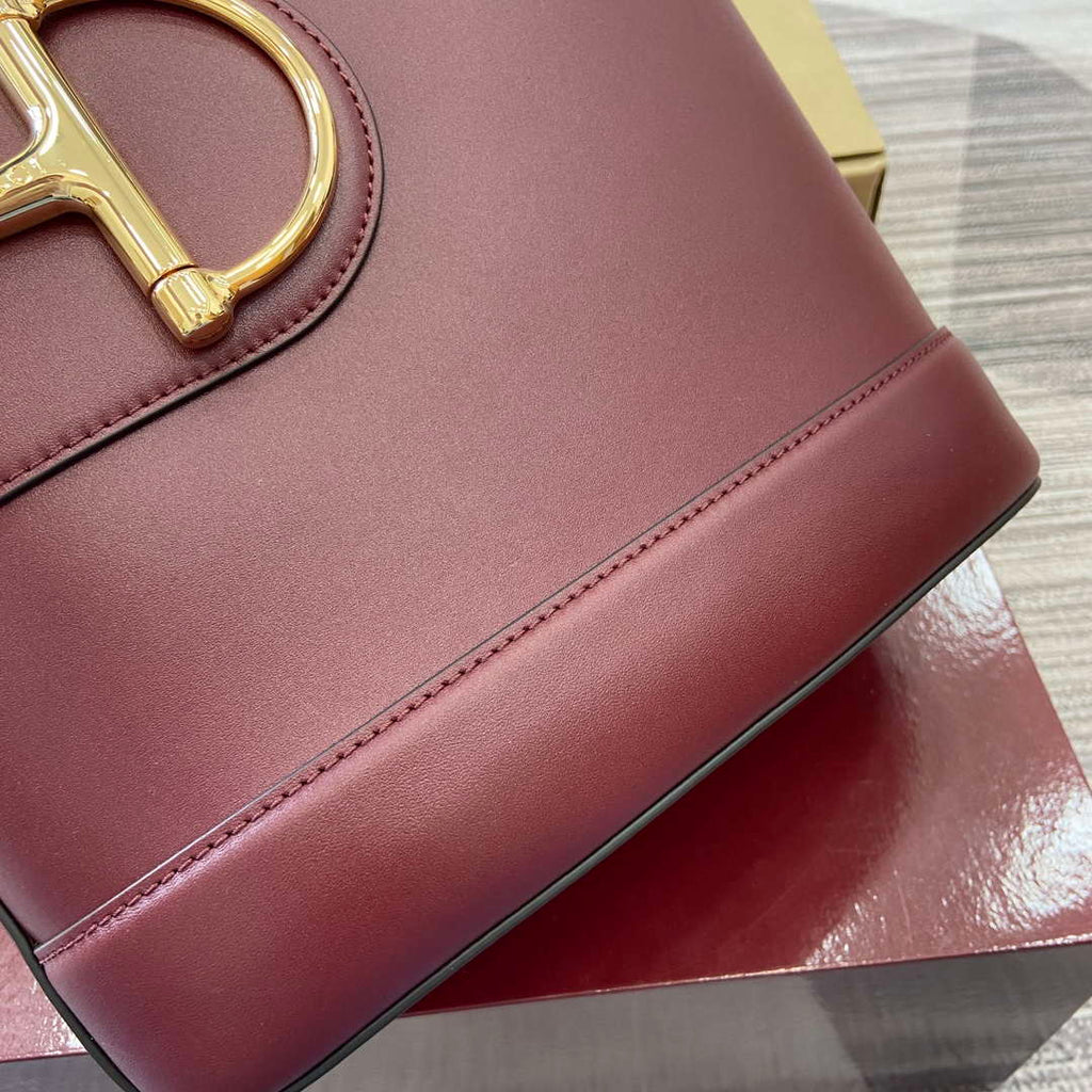 Gucci 833660 Gucci 73 Medium Bucket Bag Ancora Red smooth leather