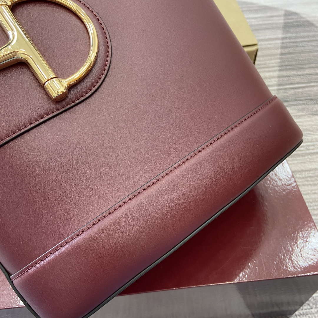 Gucci 833660 Gucci 73 Medium Bucket Bag Ancora Red smooth leather - Default Title - View 6