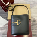 Gucci 833660 Gucci 73 Medium Bucket Bag Black smooth leather - Default Title - View 1