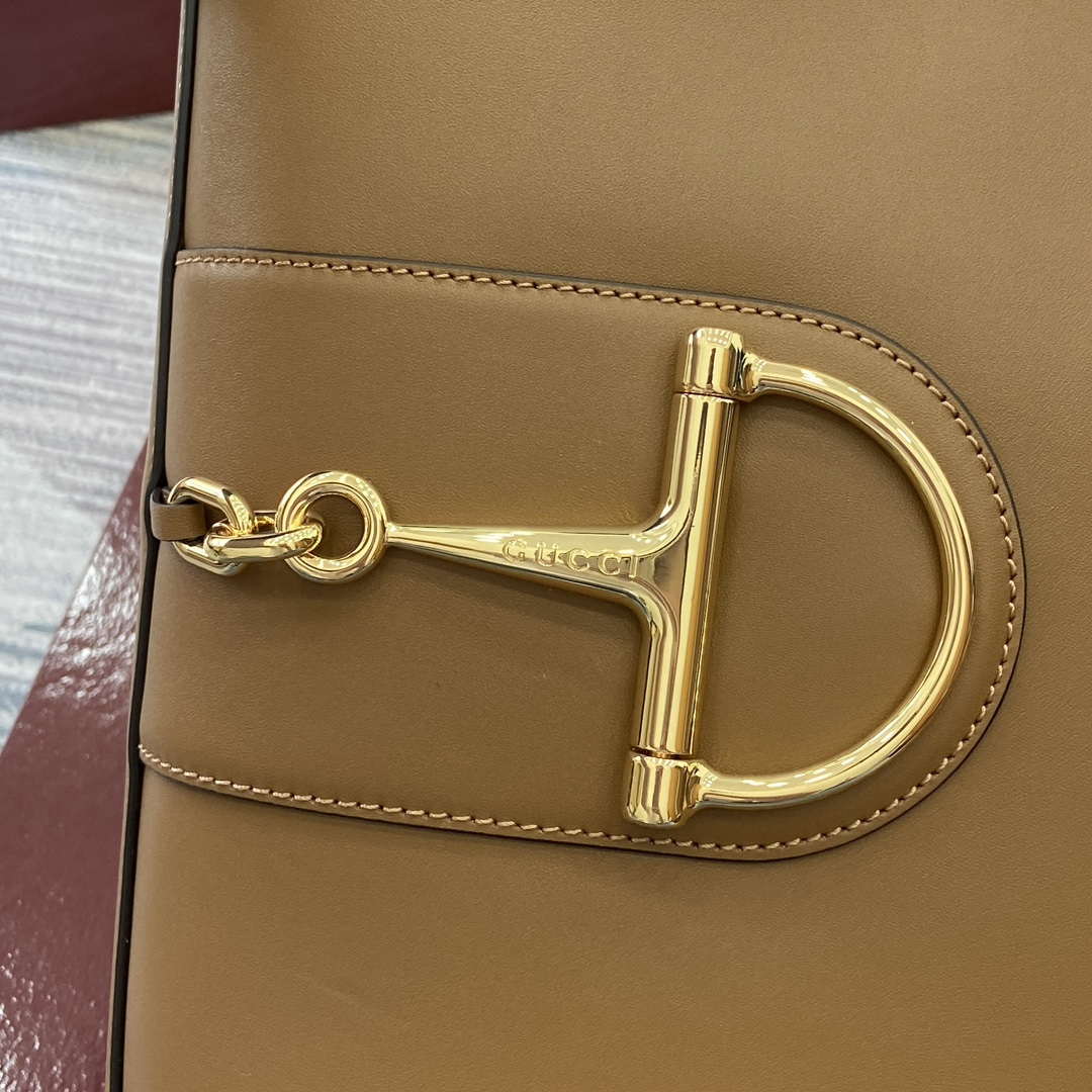 Gucci 833660 Gucci 73 Medium Bucket Bag Brown smooth leather - Default Title - View 7