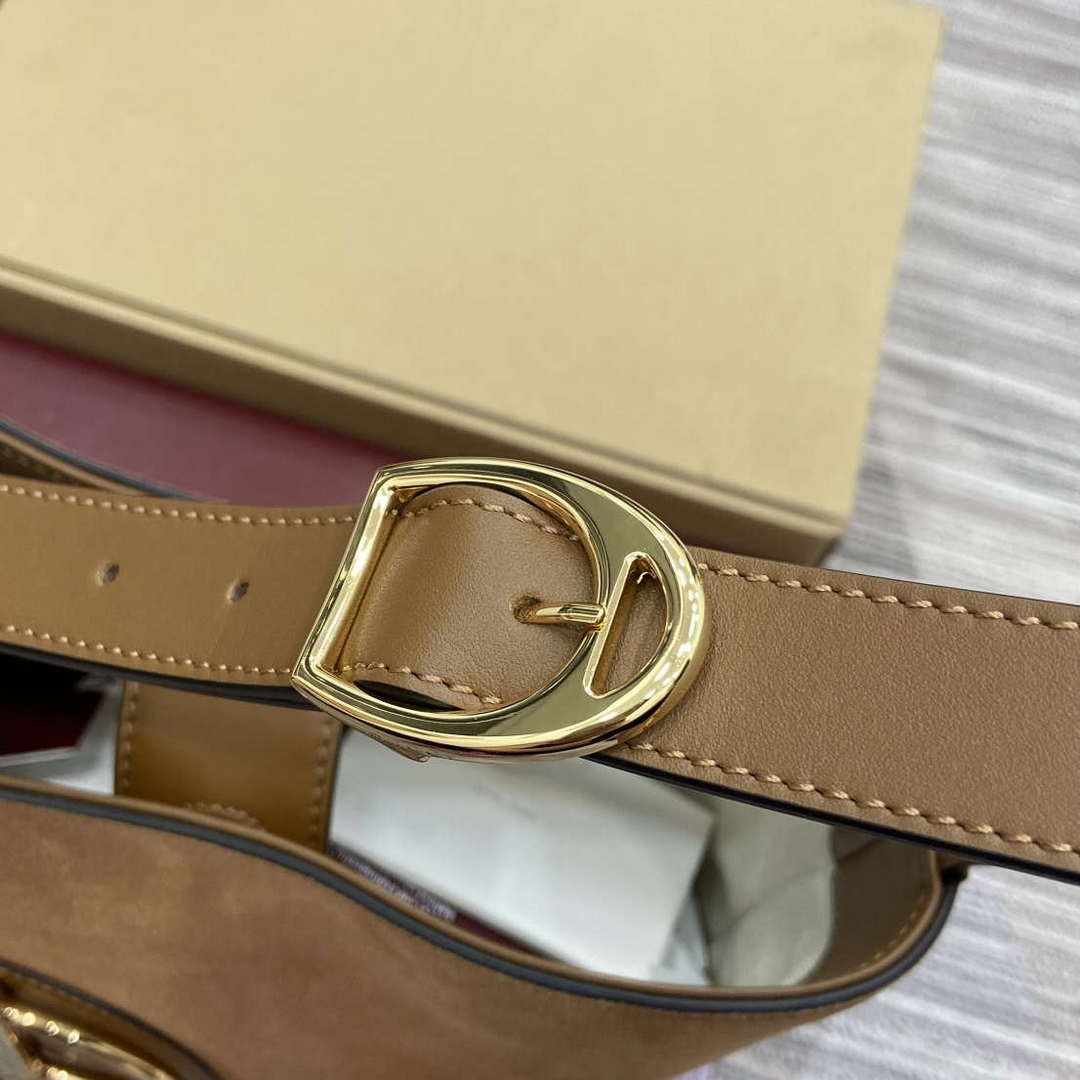 Gucci 833660 Gucci 73 Medium Bucket Bag Brown Suede - Default Title - View 7