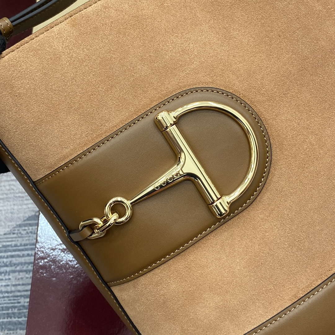 Gucci 833660 Gucci 73 Medium Bucket Bag Brown Suede - Default Title - View 8