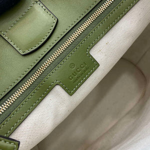 Gucci 833660 Gucci 73 Medium Bucket Bag Green smooth leather - Default Title - View 10