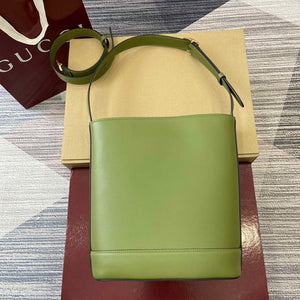 Gucci 833660 Gucci 73 Medium Bucket Bag Green smooth leather - Default Title - View 2
