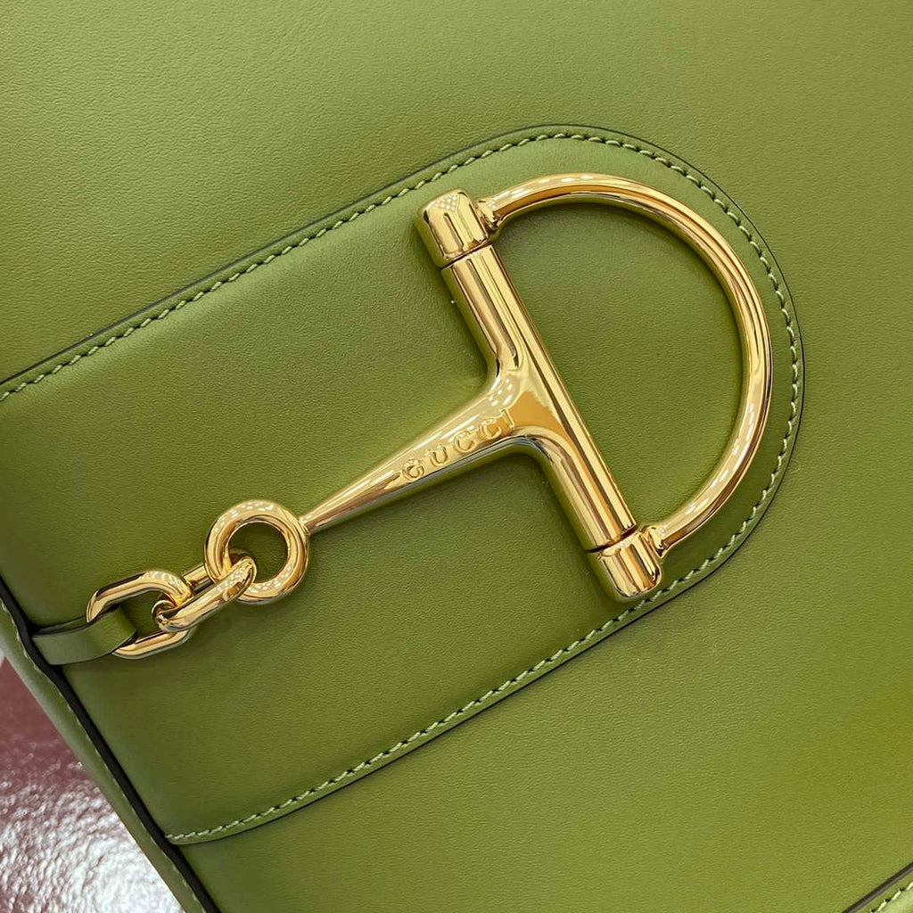 Gucci 833660 Gucci 73 Medium Bucket Bag Green smooth leather