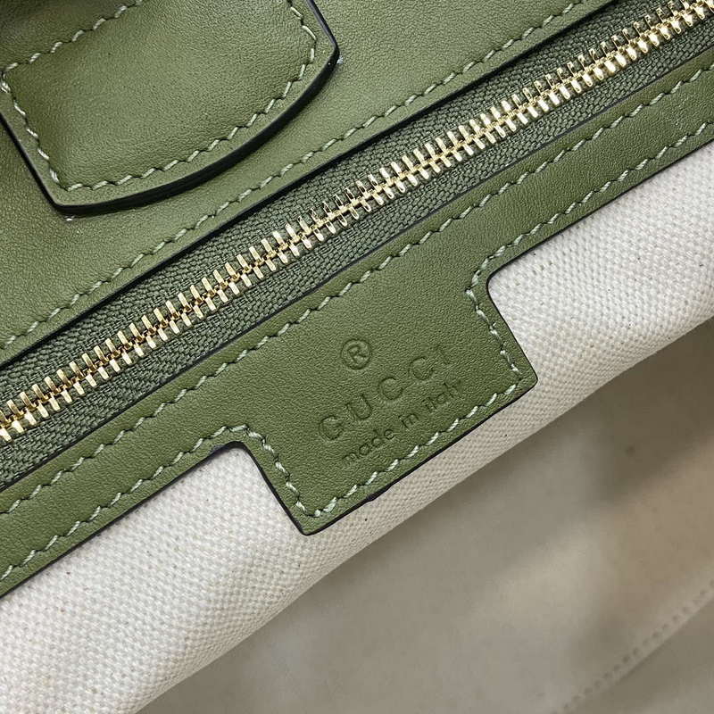 Gucci 833660 Gucci 73 Medium Bucket Bag Green Suede - Default Title - View 11