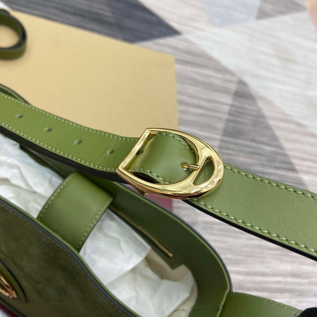 Gucci 833660 Gucci 73 Medium Bucket Bag Green Suede
