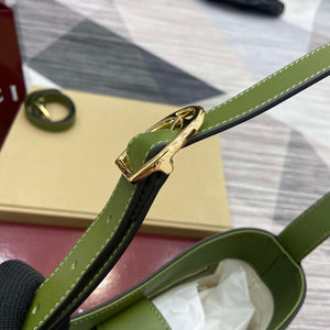 Gucci 833660 Gucci 73 Medium Bucket Bag Green Suede - Default Title - View 5