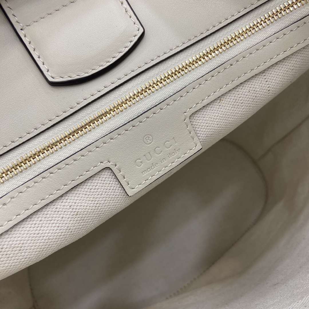 Gucci 833660 Gucci 73 Medium Bucket Bag White smooth leather - Default Title - View 10