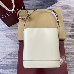 Gucci 833660 Gucci 73 Medium Bucket Bag White smooth leather - Default Title - View 2
