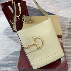 Gucci 833660 Gucci 73 Medium Bucket Bag White smooth leather - Default Title - View 5
