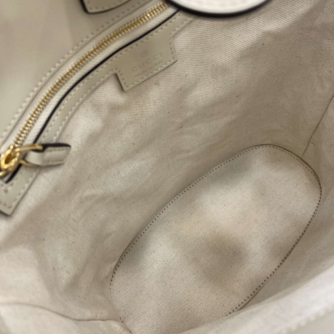 Gucci 833660 Gucci 73 Medium Bucket Bag White smooth leather - Default Title - View 9