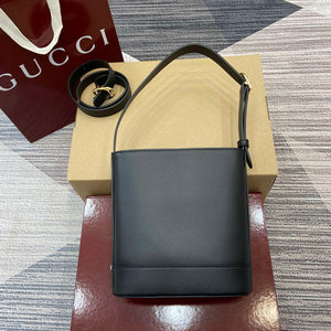 Gucci 833665 Gucci 73 Small Bucket Bag Black Leather - Default Title - View 2