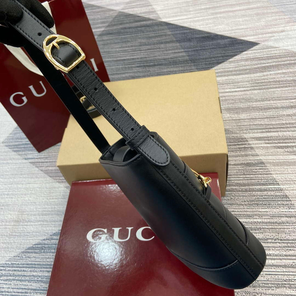 Gucci 833665 Gucci 73 Small Bucket Bag Black Leather