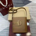 Gucci 833665 Gucci 73 Small Bucket Bag Brown Leather - Default Title - View 1
