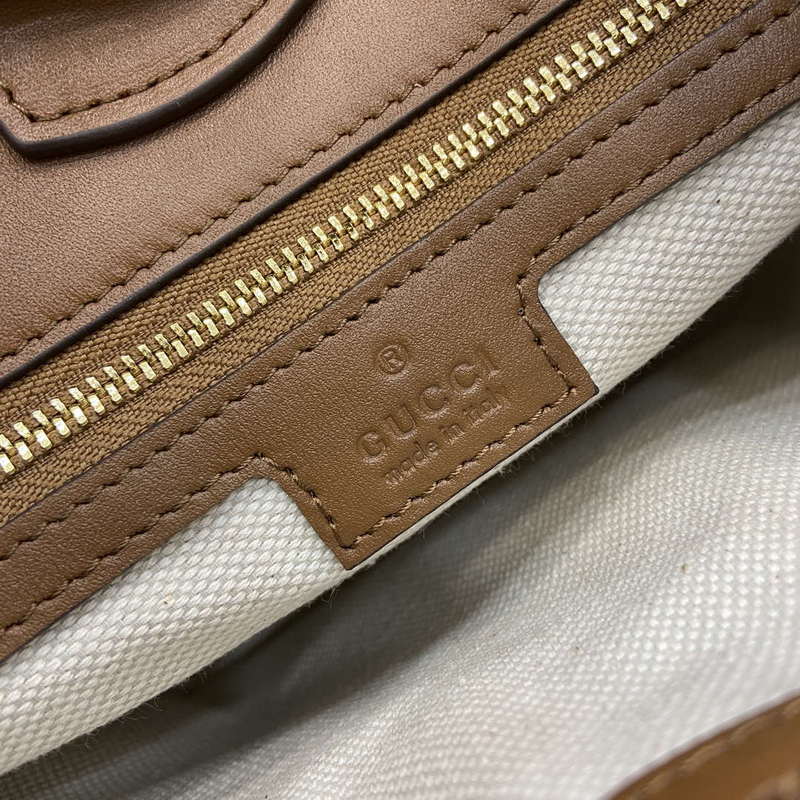 Gucci 833665 Gucci 73 Small Bucket Bag Brown Leather - Default Title - View 10