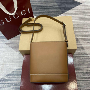 Gucci 833665 Gucci 73 Small Bucket Bag Brown Leather - Default Title - View 2