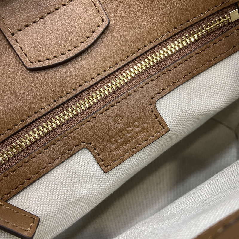 Gucci 833665 Gucci 73 Small Bucket Bag Brown Suede - Default Title - View 10