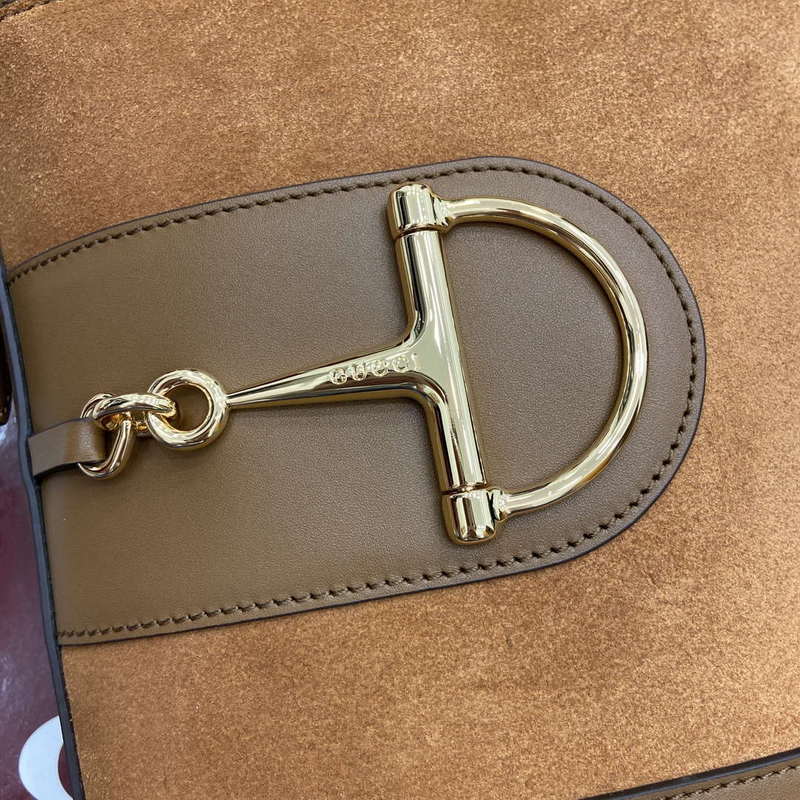 Gucci 833665 Gucci 73 Small Bucket Bag Brown Suede - Default Title - View 7