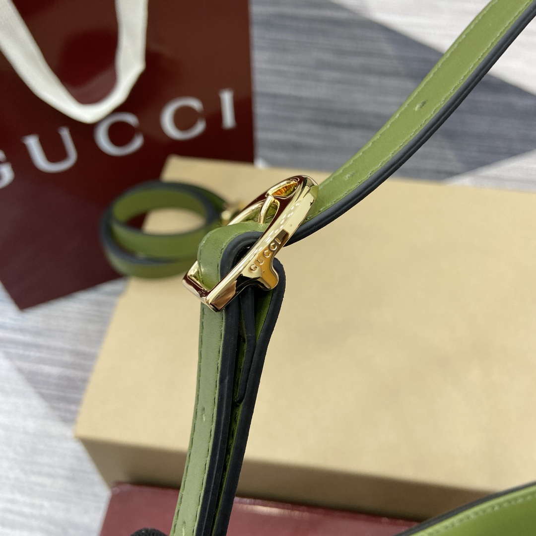 Gucci 833665 Gucci 73 Small Bucket Bag Green Leather - Default Title - View 6