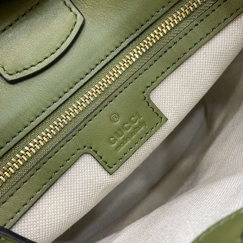 Gucci 833665 Gucci 73 Small Bucket Bag Green Suede