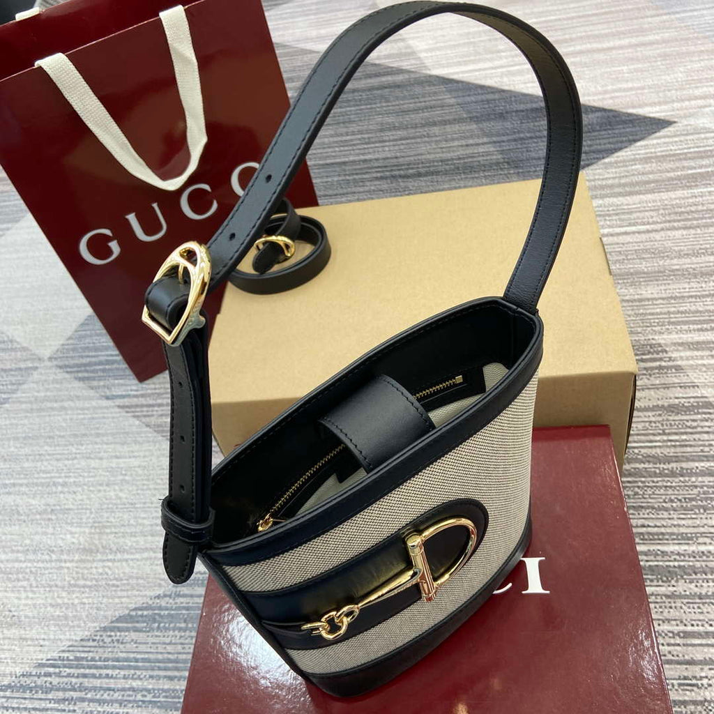Gucci 833665 Gucci 73 Small Bucket Bag Natural Canvas