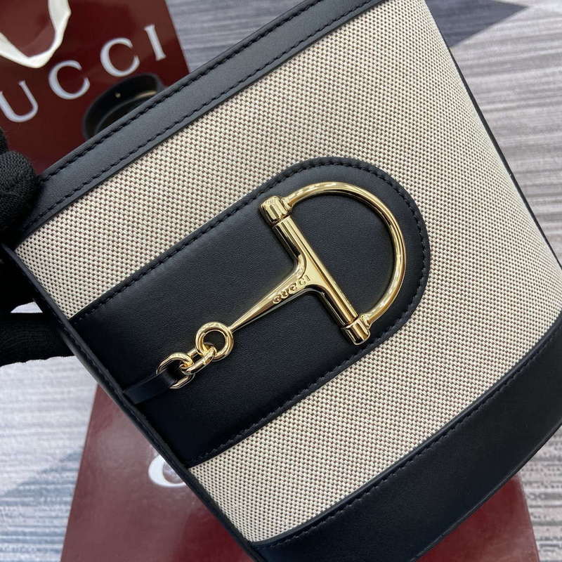 Gucci 833665 Gucci 73 Small Bucket Bag Natural Canvas