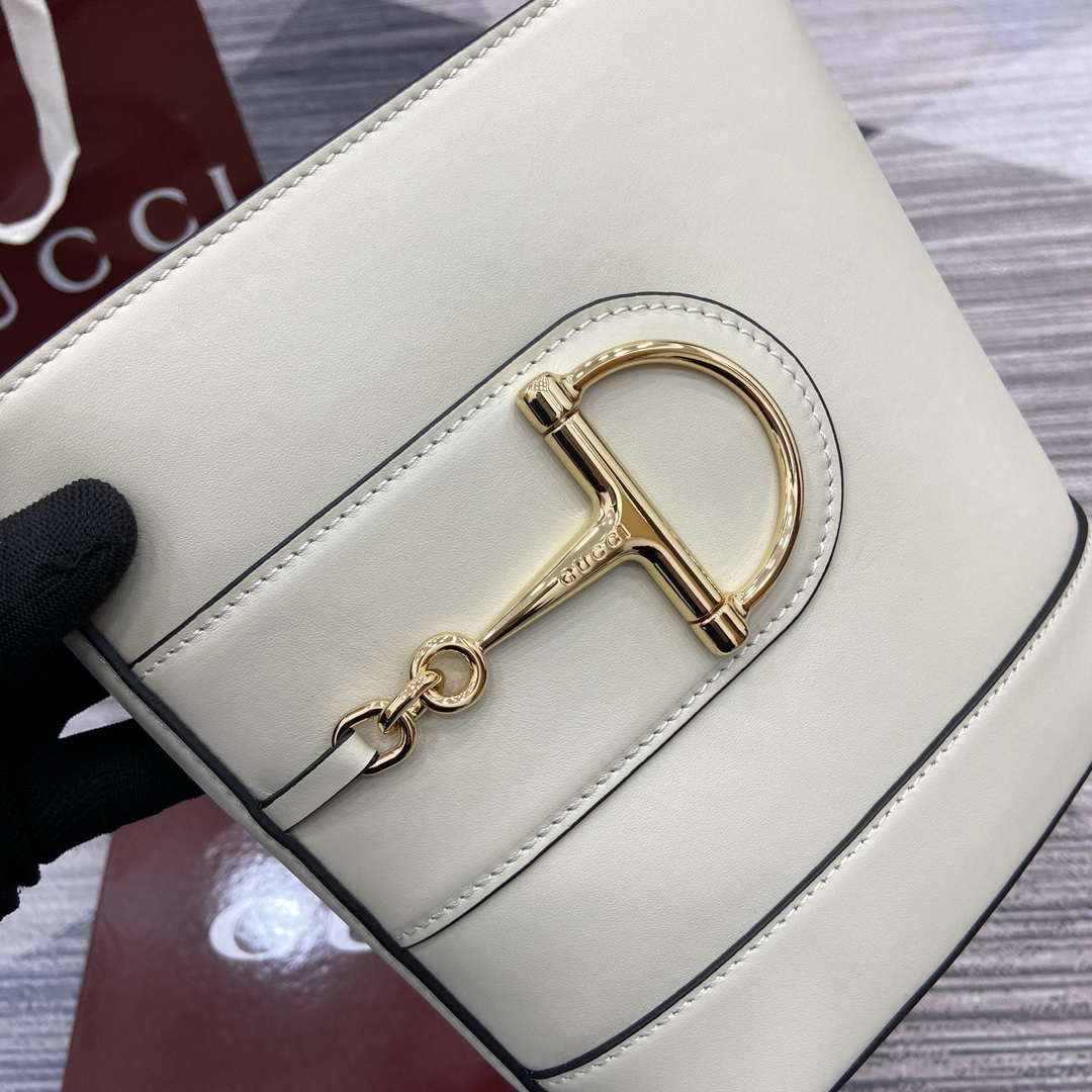 Gucci 833665 Gucci 73 Small Bucket Bag White Leather - Default Title - View 5