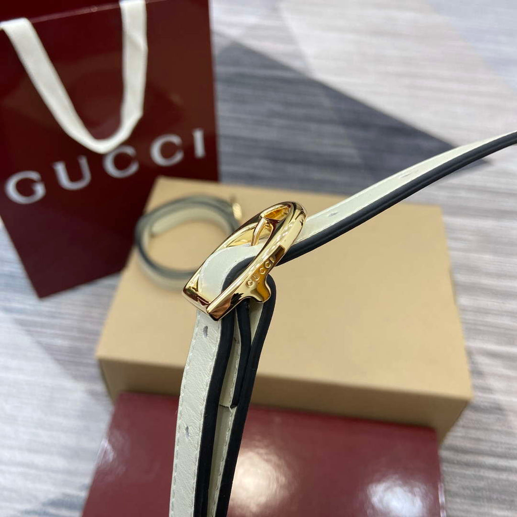 Gucci 833665 Gucci 73 Small Bucket Bag White Leather