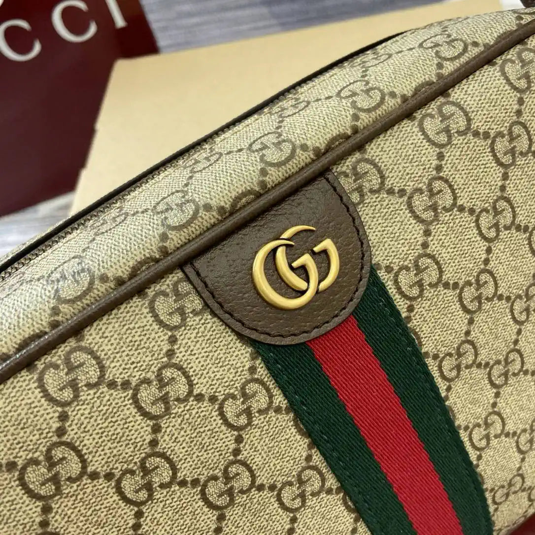 Gucci 834468 Ophidia medium crossbody bag beige and dark brown