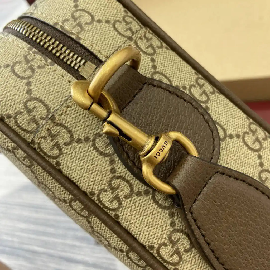 Gucci 834468 Ophidia medium crossbody bag beige and dark brown