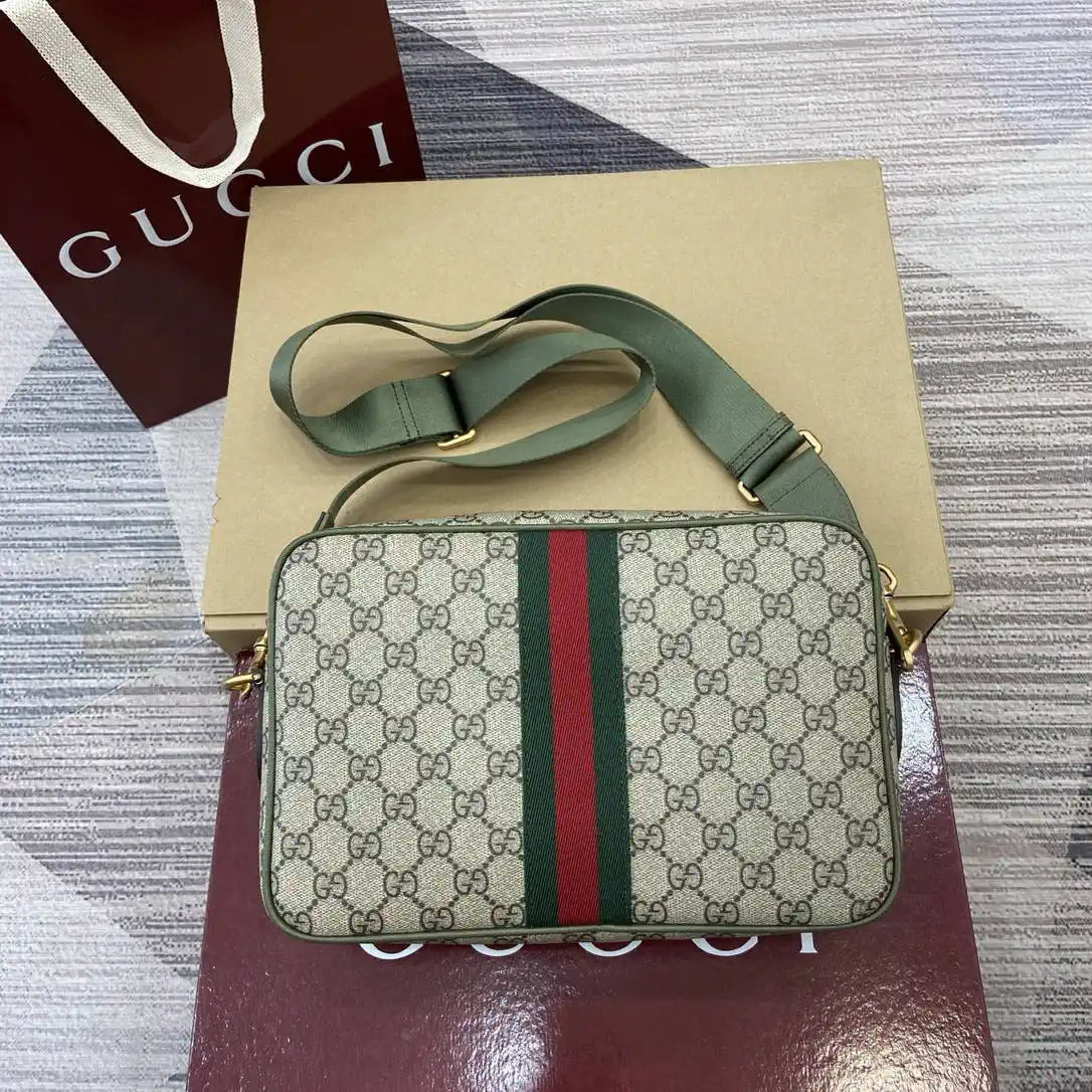Gucci 834468 Ophidia medium crossbody bag beige and Green